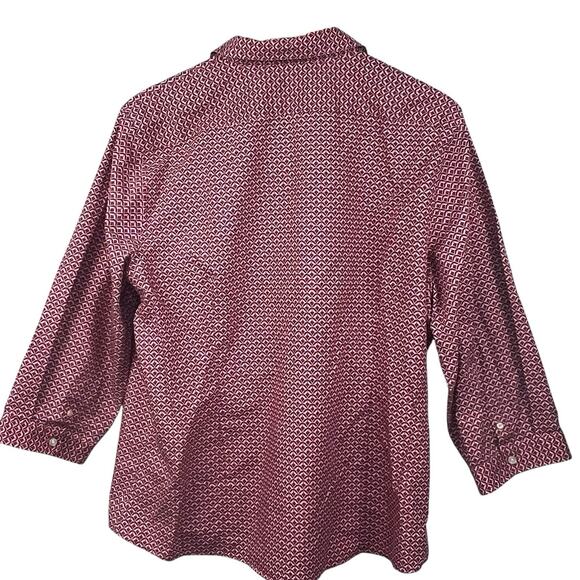 Lands End Pink Maroon No Iron Supima Button Down Shirt Size 18 Collared - Picture 7 of 9